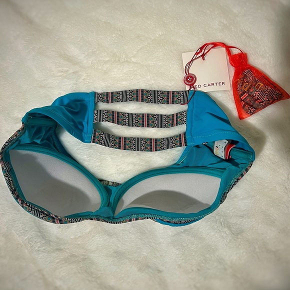 NWT Red Carter Bandeau Bikini Top with removable straps XS - Picture 3 of 5